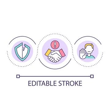 Avoid unreliable agreements loop concept icon Stock Illustration