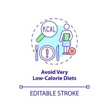Avoid very low-calorie diets concept icon Stock Illustration
