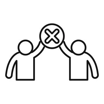 Avoid victory hand shake icon outline vector. Home precaution Stock Illustration