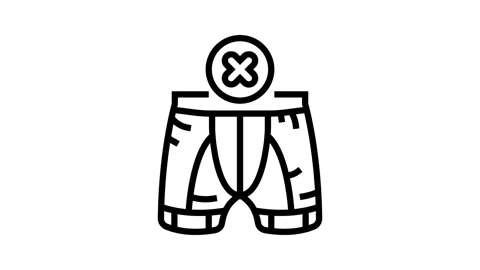 Avoid wearing tight clothing line icon animation Stock Footage 326121814