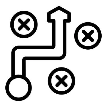 Avoid wrong decisions icon outline vector. Problem solving path Stock Illustration
