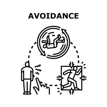 Avoidance conflict strategy leading to negative cycle Stock Illustration