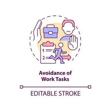 Avoidance of work task concept icon イラスト素材