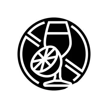 Avoiding acidic foods drinks glyph icon vector illustration Stock Illustration