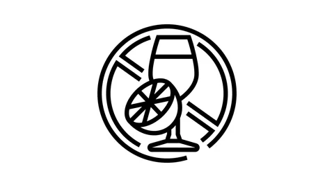 Avoiding acidic foods drinks line icon animation Stock Footage 326124296