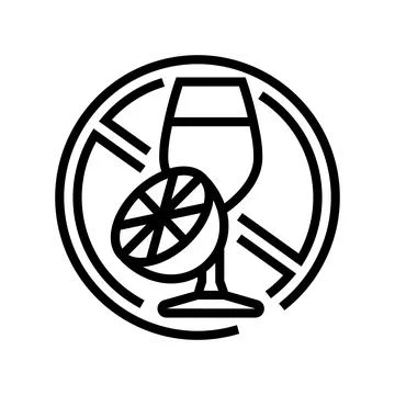 Avoiding acidic foods drinks line icon vector illustration Stock Illustration
