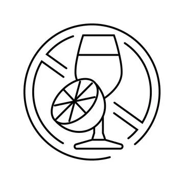 Avoiding acidic foods drinks line icon vector illustration Stock Illustration