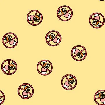 Avoiding acidic foods drinks vector seamless pattern Stock Illustration