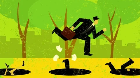 Avoiding Business Pitfalls Stock Footage 93554990