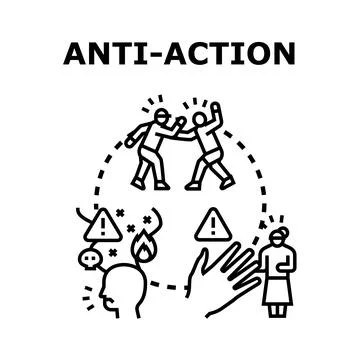 Avoiding conflict, aggressive behavior, and negative consequences Stock Illustration