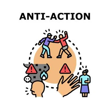 Avoiding conflict, aggressive behavior, and negative consequences Stock Illustration
