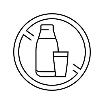 Avoiding dairy foods diarrhea line icon vector illustration Stock Illustration