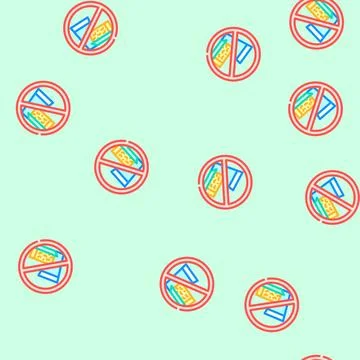 Avoiding dairy foods diarrhea vector seamless pattern Stock Illustration