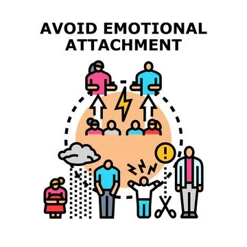 Avoiding emotional attachment in business and personal relationships Stock Illustration