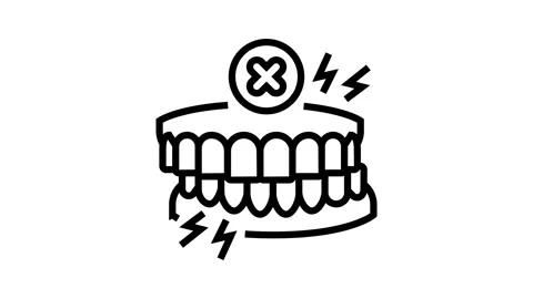 Avoiding grinding teeth oral care line icon animation Stock Footage 326124300