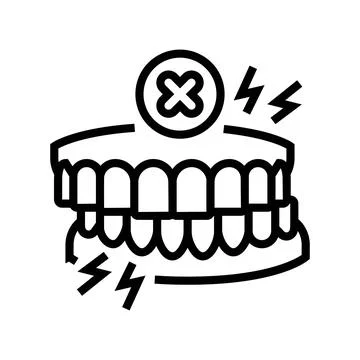 Avoiding grinding teeth oral care line icon vector illustration Stock Illustration