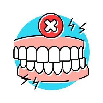 Avoiding grinding teeth oral care color icon vector illustration Stock Illustration