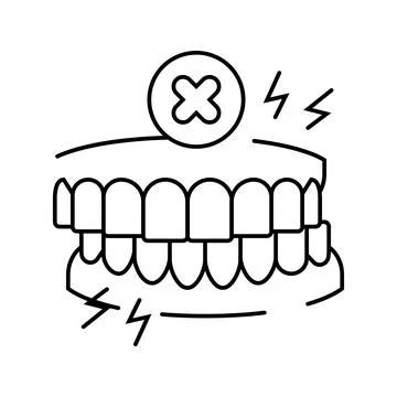 Avoiding grinding teeth oral care line icon vector illustration Stock Illustration