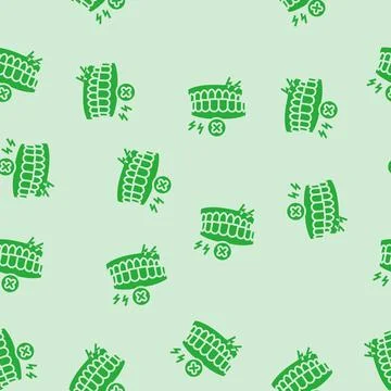 Avoiding grinding teeth oral care glyph seamless pattern Illustrazione stock