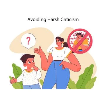 Avoiding harsh criticism concept. Flat vector illustration 스톡 일러스트