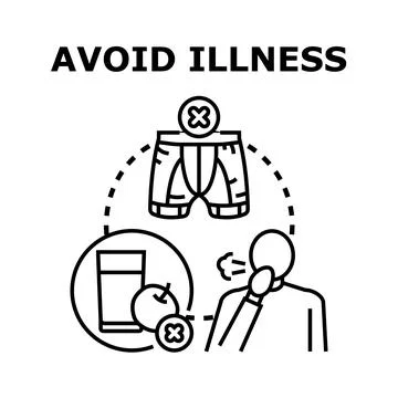 Avoiding illness concept choosing unhealthy habits vector icon Stock Illustration