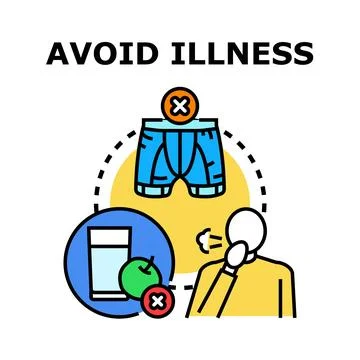 Avoiding illness concept choosing unhealthy habits vector icon 스톡 일러스트