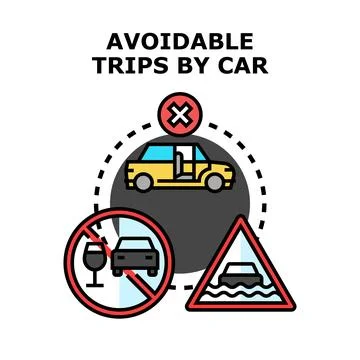 Avoiding risky car trips concept vector illustration Stock Illustration