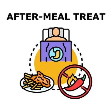 Avoiding spicy and fried food for digestion problems Stock Illustration