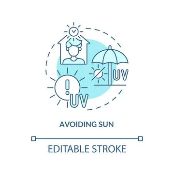 Avoiding sun concept icon Stock Illustration