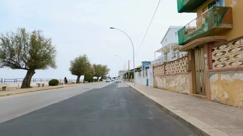 Avola, Sicily shoreline during Easter 2021 lockdown due to Covid19 pandemic. Stock Footage 151629246