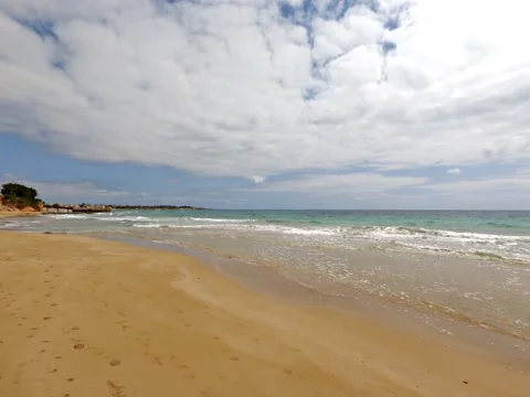 Avola's beach and the Chalet, Sicily Stock Footage 152081464
