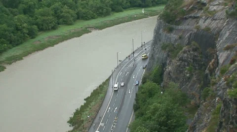 Avon River from Clifton Bridge Stock Footage 34409094