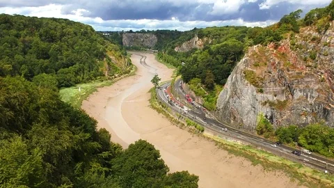 Avon River Gorge running empty during the heatwave. Video stock 94711635