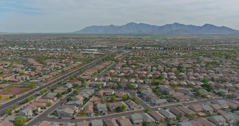 Avondale small town a view overlooking desert mountains near on Phoenix Arizona Stock Footage 151976277