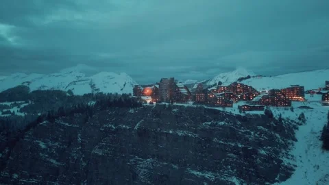 Avoriaz, fly over Stock Footage 261039005