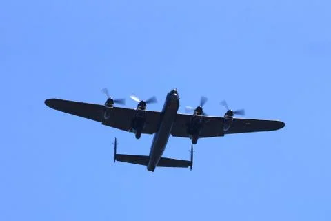 Avro lancaster bomber in flight Stock Photos