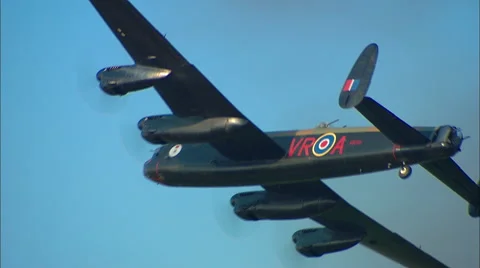 Avro Lancaster Bomber Fly By Stock Footage 45150188