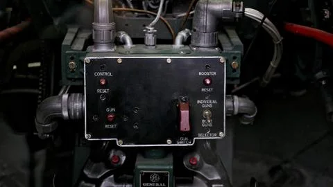 Avro Lancaster Gun Panel, WW2 Bomber Stock Photos