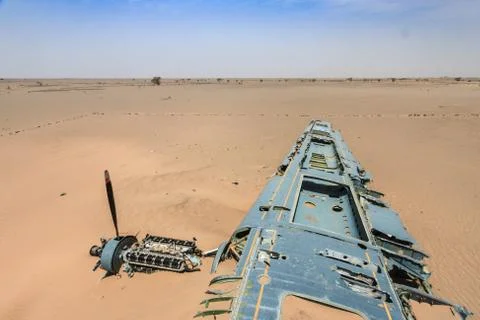 AVRO Shackleton "Pelican 16" crashed in Sahrawi Arabic Democtratic Republic Stock Photos