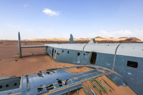 AVRO Shackleton "Pelican 16" crashed in Sahrawi Arabic Democtratic Republic Stock Photos