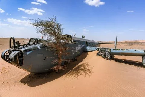 AVRO Shackleton "Pelican 16" crashed in Sahrawi Arabic Democtratic Republic Stock Photos