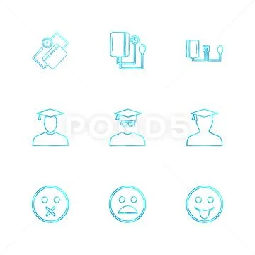 Avtar , user , profile , avatar , emoji , emoticon , eps icons set ...