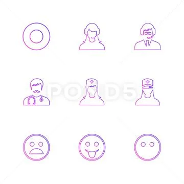 Avtar , user , profile , avatar , emoji , emoticon , eps icons set ...