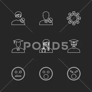 Avtar , user , profile , avatar , emoji , emoticon , eps icons set ...