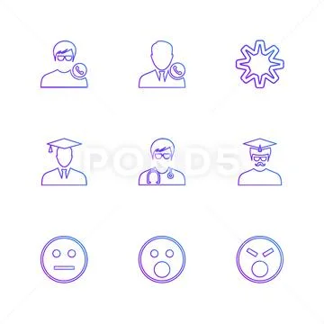 Avtar , user , profile , avatar , emoji , emoticon , eps icons set ...