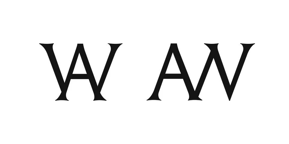 AW logo, monogram, vector Illustration