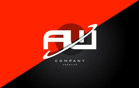 Aw a w  red black technology alphabet company letter logo icon Stock Illustration