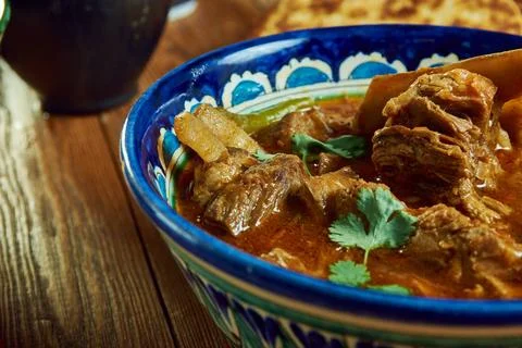 Awadhi Nihari Ghost Nihari Ghost, stew of slow-cooked meat mainly shank me... Stock Photos