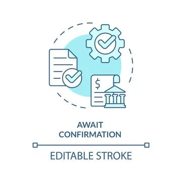 Await confirmation soft blue concept icon Stock Illustration