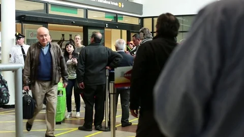 Awaiting arrival gate Video stock 77051145